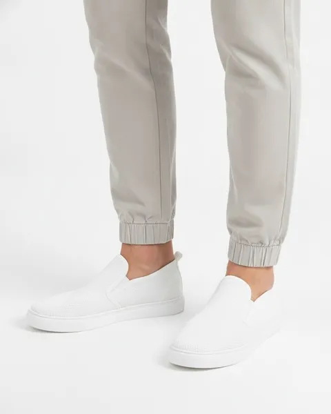 Bramley Everyday Trainer in White, model shot on white