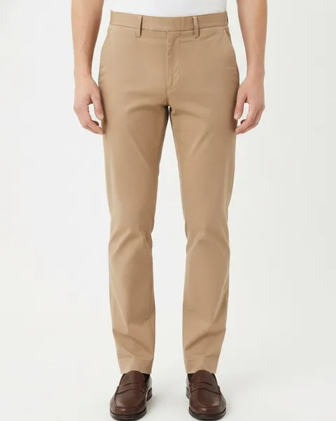 Kendall Chino Trouser in Stone, model shot on white