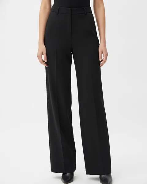 Fairmont Wide Leg Trouser in Black, model shot on white