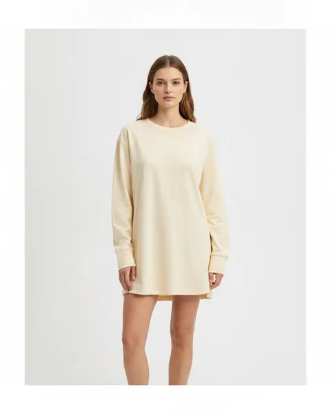 Kendall Nightshirt in Ivory, model shot on white