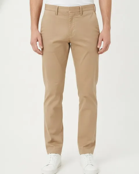 Oakmere Chino Trouser in Stone, model shot on white