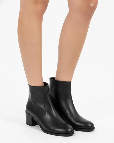 Kendall Ankle Boot in Black, model shot on white