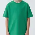 Oakmere Kids Graphic Tee in Green, model shot on white