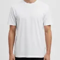 Kendall Crew Neck Tee in White, model shot on white