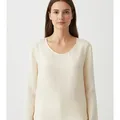 Ellis Blouse in Ivory, model shot on white