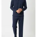 Norwood Pyjama Set in Navy, model shot on white