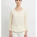 Hadley Blouse in Ivory, model shot on white