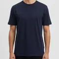 Kendall Crew Neck Tee in Navy, model shot on white