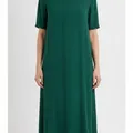 Bramley Midi Dress in Emerald, model shot on white