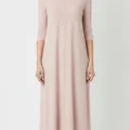Alder Midi Dress in Blush, model shot on white