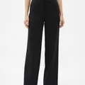Juniper Wide Leg Trouser in Black, model shot on white