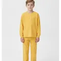 Wycliffe Kids Pyjama Set in Yellow, model shot on white