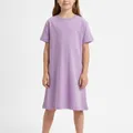 Bramley Kids Day Dress in Lilac, model shot on white