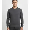 Rowan Crew Knit in Charcoal, model shot on white