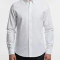 Ellis Oxford Shirt in White, model shot on white