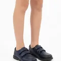 Rowan Kids School Shoe in Navy, model shot on white