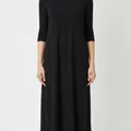 Alder Midi Dress in Black, model shot on white