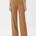 Fairmont Wide Leg Trouser in Camel, model shot on white