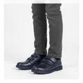 Pimlico Kids School Shoe in Navy, model shot on white