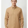 Calder Oxford Shirt in Stone, model shot on white