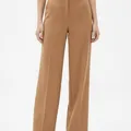 Juniper Wide Leg Trouser in Camel, model shot on white