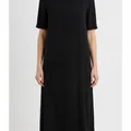 Bramley Midi Dress in Black, model shot on white