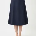 Dunley A-Line Skirt in Navy, model shot on white