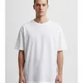 Ellis Crew Neck Tee in White, model shot on white