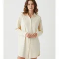 Marlow Nightshirt in Ivory, model shot on white