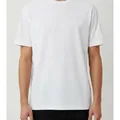 Hadley Crew Neck Tee in White, model shot on white