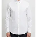 Calder Oxford Shirt in White, model shot on white