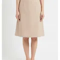 Alder A-Line Skirt in Beige, model shot on white