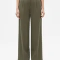 Langford Wide Leg Trouser in Olive, model shot on white