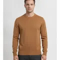 Rowan Crew Knit in Camel, model shot on white