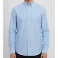 Hadley Oxford Shirt in Sky Blue, model shot on white