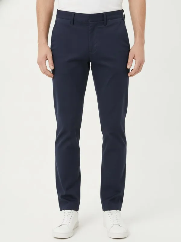 Oakmere Chino Trouser in Navy, model shot on white