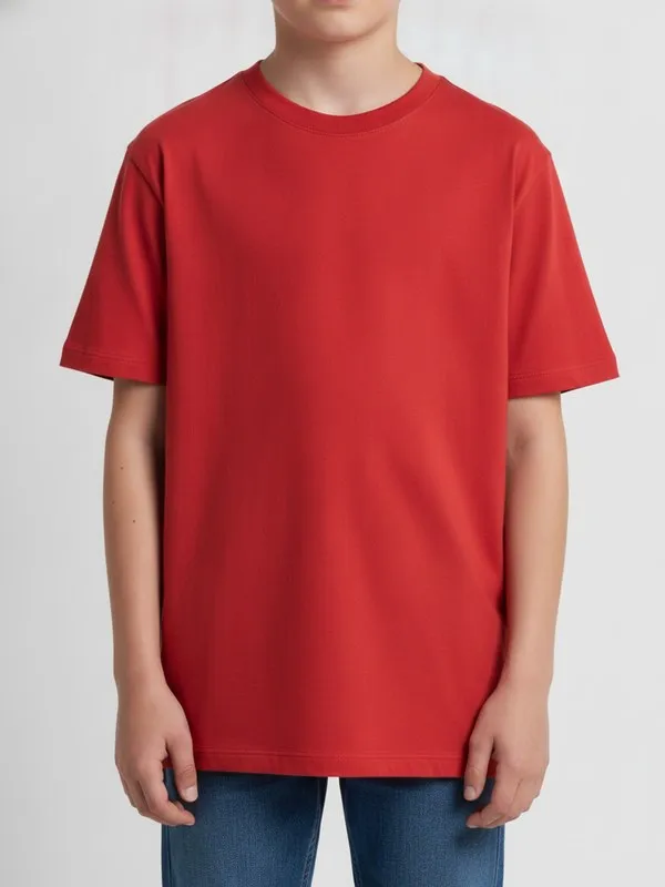 Marlow Kids Graphic Tee in Red, model shot on white