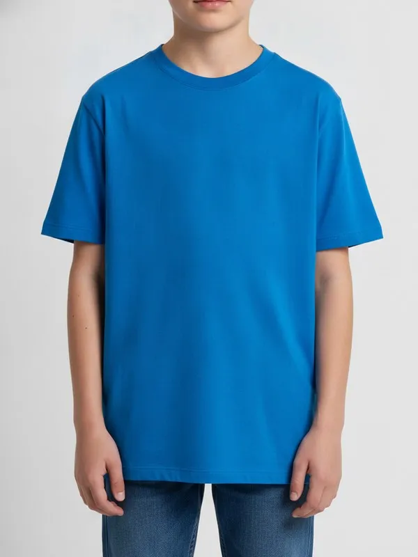 Marlow Kids Graphic Tee in Blue, model shot on white