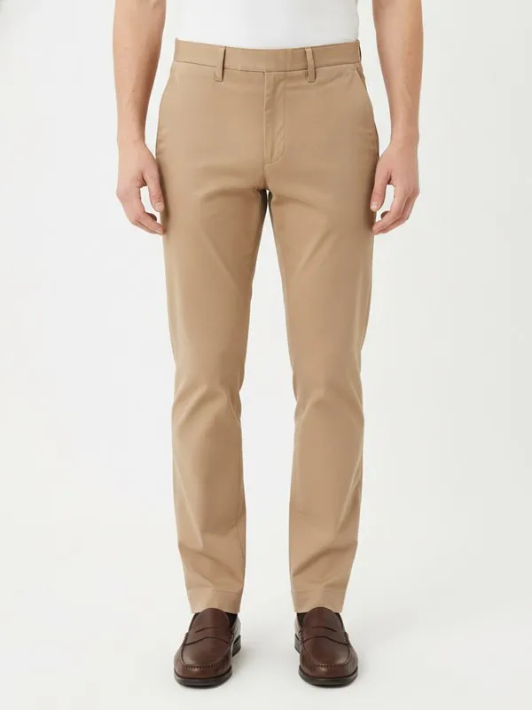 Kendall Chino Trouser in Stone, model shot on white