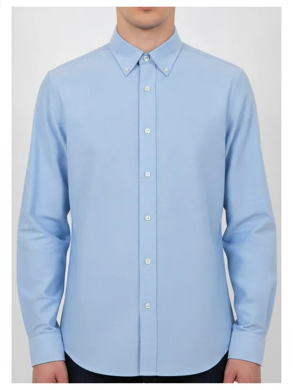 Ellis Oxford Shirt in Sky Blue, model shot on white