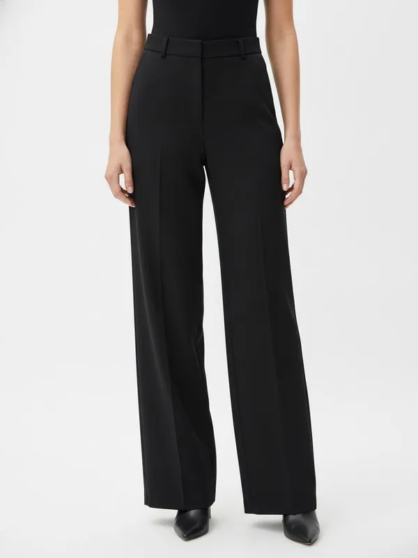 Fairmont Wide Leg Trouser in Black, model shot on white