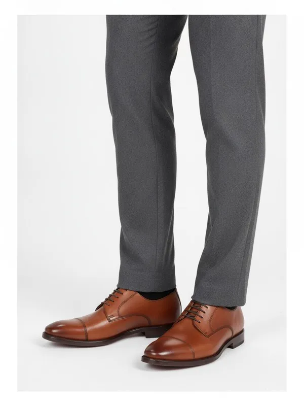 Langford Leather Derby in Brown, model shot on white