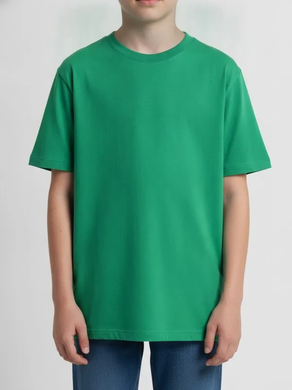 Marlow Kids Graphic Tee in Green, model shot on white