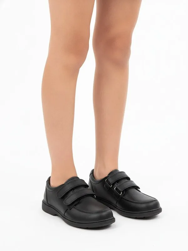 Rowan Kids School Shoe in Black, model shot on white