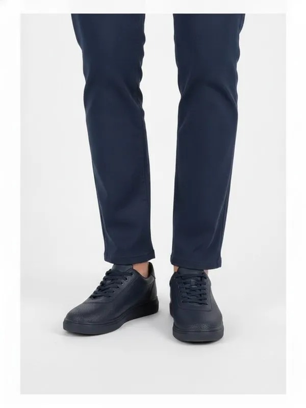 Dunley Everyday Trainer in Navy, model shot on white