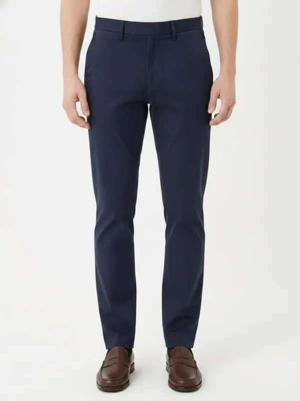 Kendall Chino Trouser in Navy, model shot on white