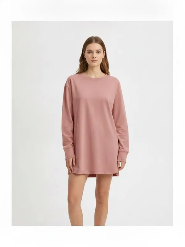 Kendall Nightshirt in Dusty Rose, model shot on white