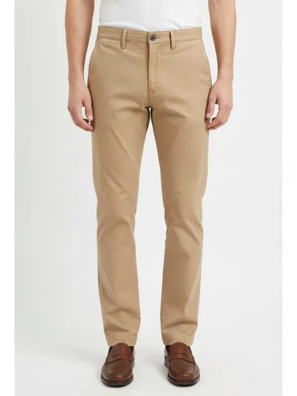 Marlow Chino Trouser in Stone, model shot on white