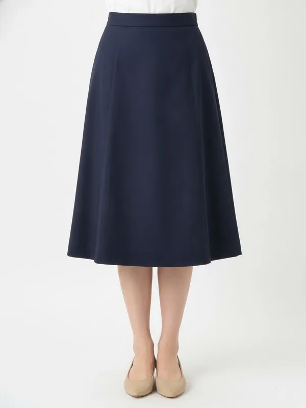 Dunley A-Line Skirt in Navy, model shot on white