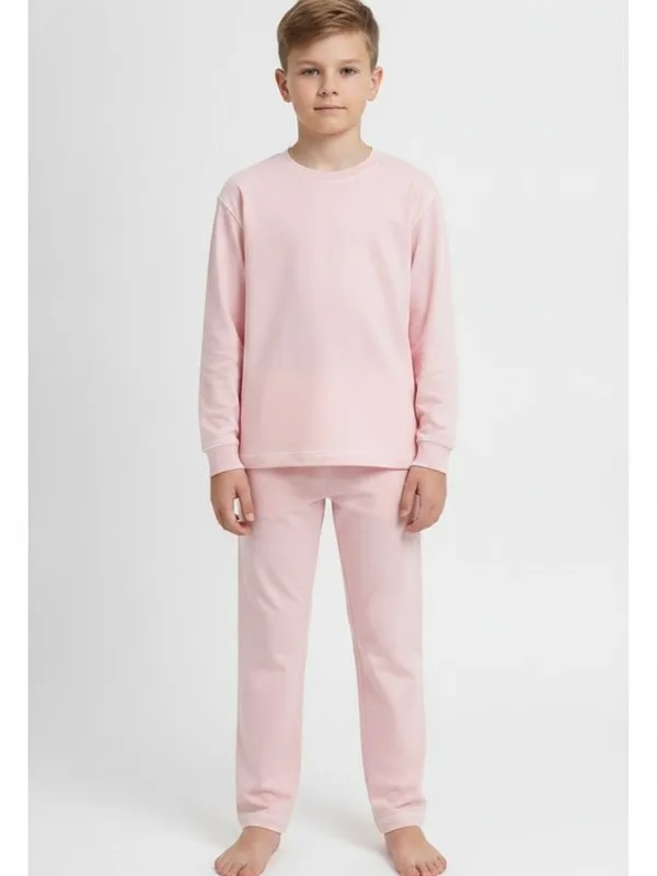 Somerby Kids Pyjama Set in Pink, model shot on white